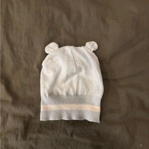 light blue 100% cashmere Knit Baby Hat with Ears